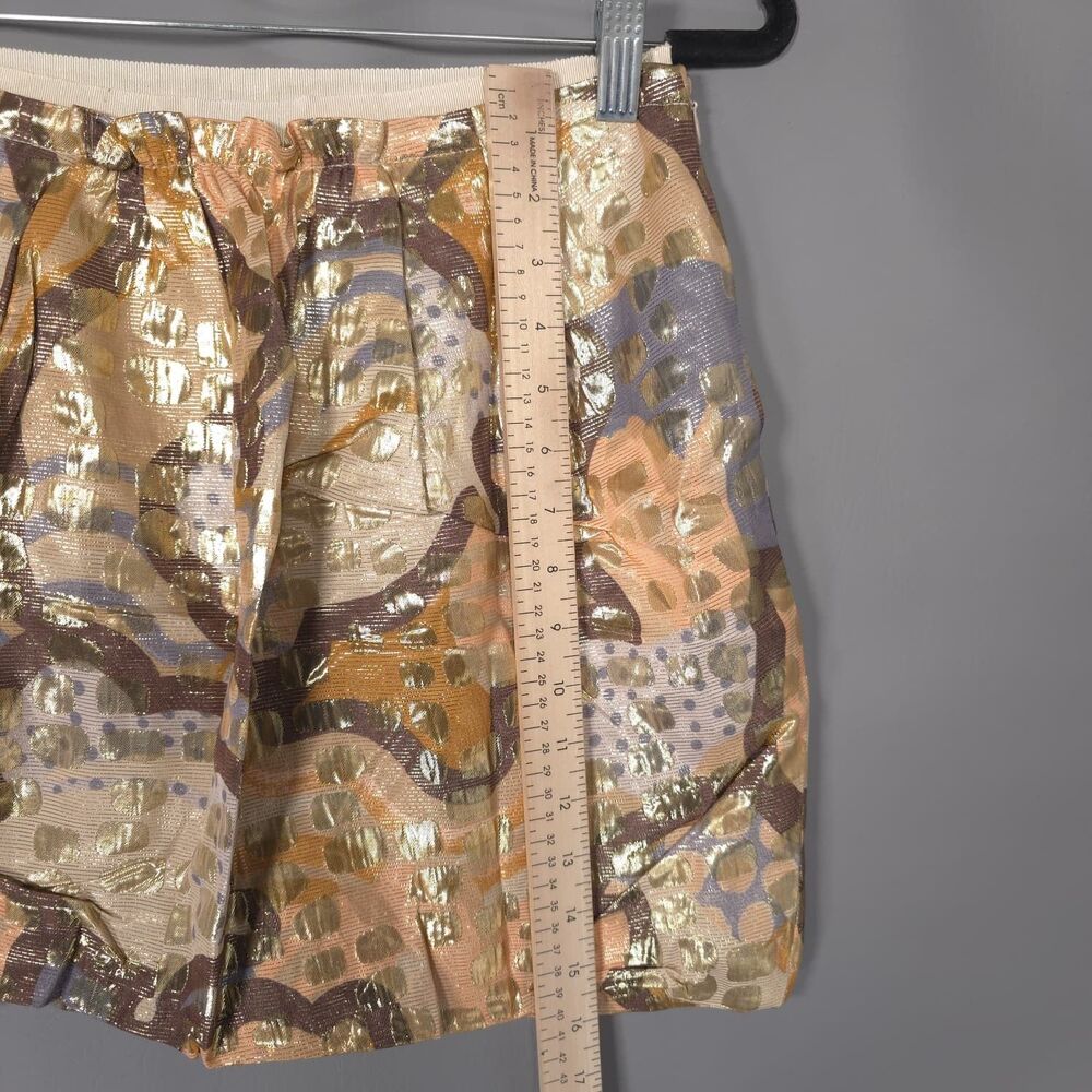 SEE BY CHLOE Women New 4 Mini Skirt Jacquard Pleated Party Metallic LG53400T6868 - Picture 6 of 16